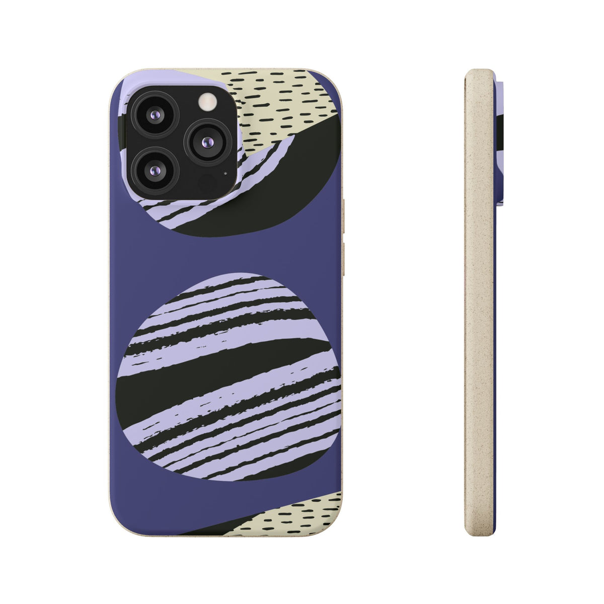 Biodegradable Phone Case — Abstract Striped Circles Eco Cover