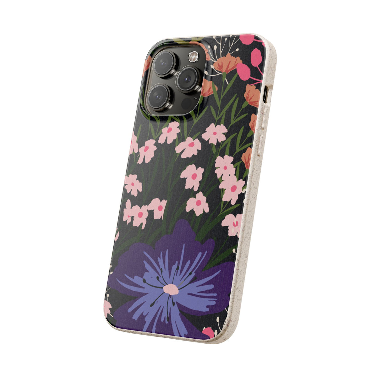 Floral Biodegradable Phone Case — Purple Wildflower Eco Phone Cover