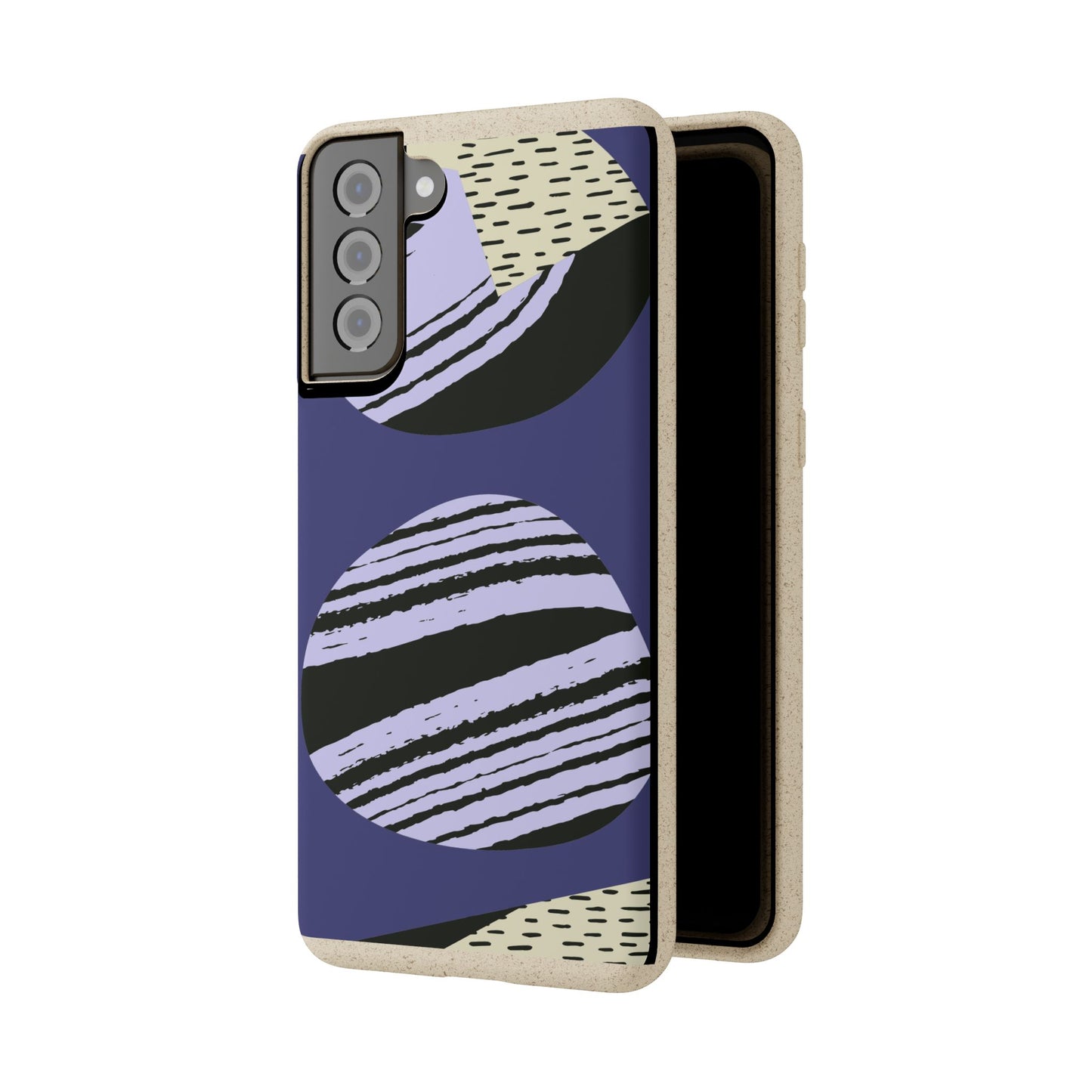 Biodegradable Phone Case — Abstract Striped Circles Eco Cover