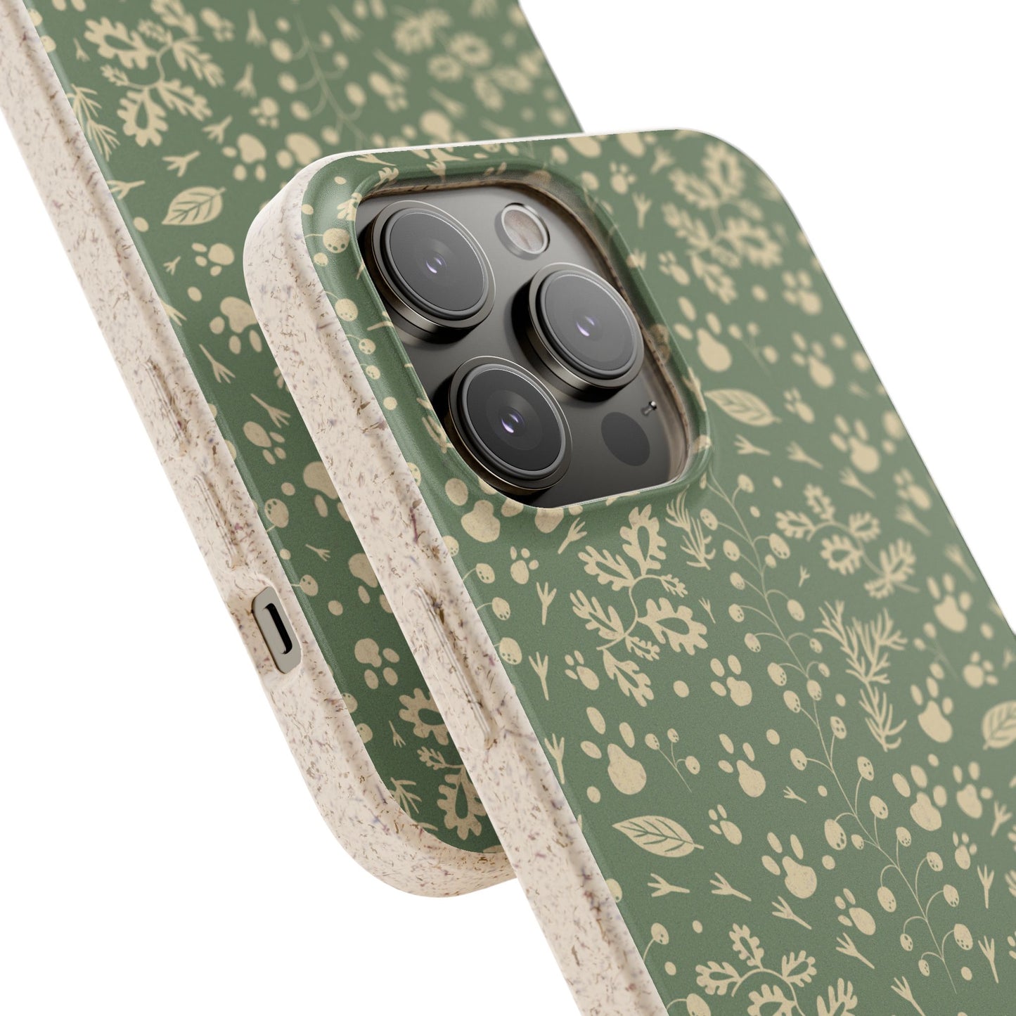 Biodegradable Floral Phone Case — Eco-Friendly Pleasant Green Wildflower Protection
