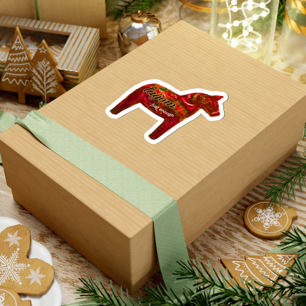 Midnight Birch Studio — "Lagom" Swedish Dala Horse Sticker