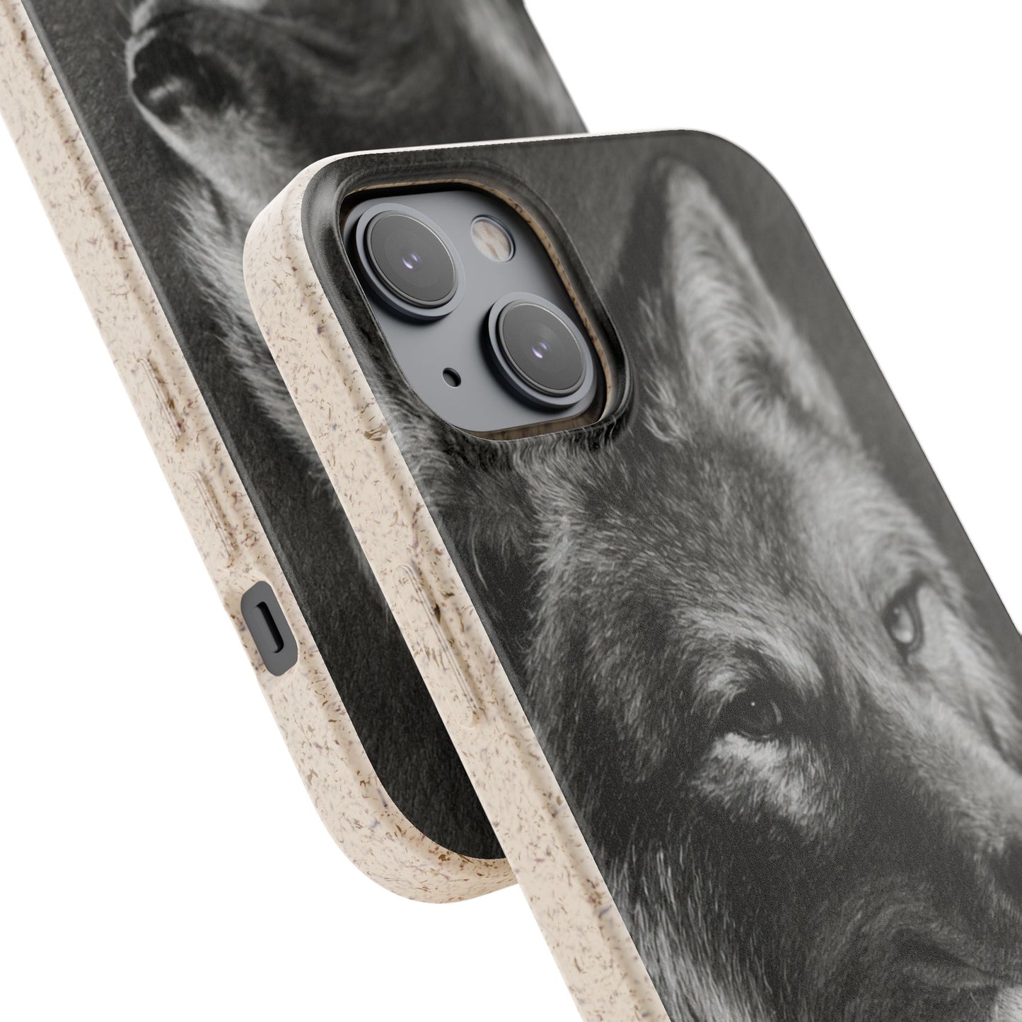 Wolf Portrait Biodegradable Phone Case — Eco-Friendly iPhone Cover