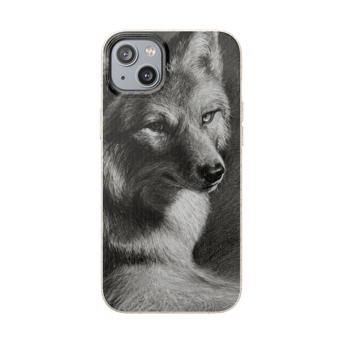 Wolf Portrait Biodegradable Phone Case — Eco-Friendly iPhone Cover