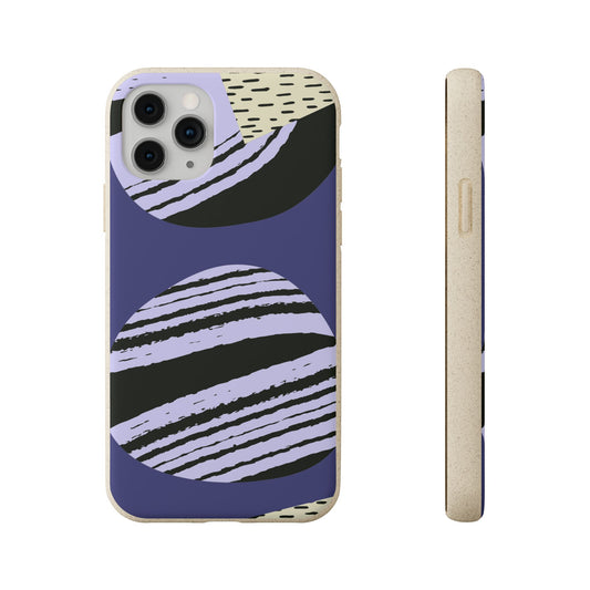 Biodegradable Phone Case — Abstract Striped Circles Eco Cover