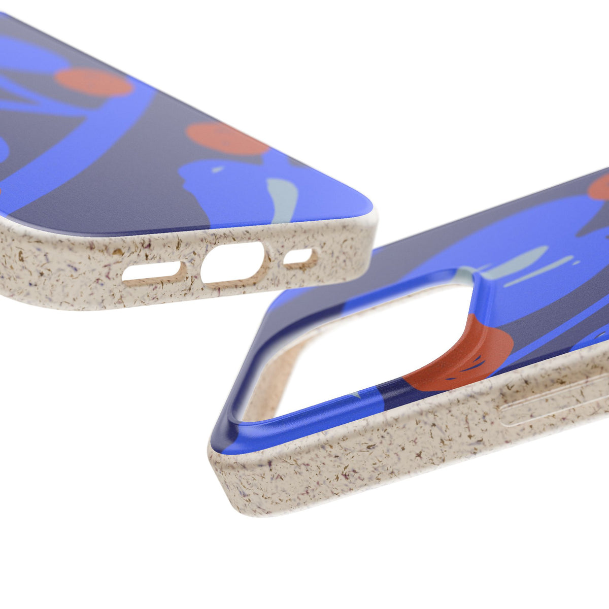 Biodegradable Phone Case — Bold Blue Abstract Floral Berry Design