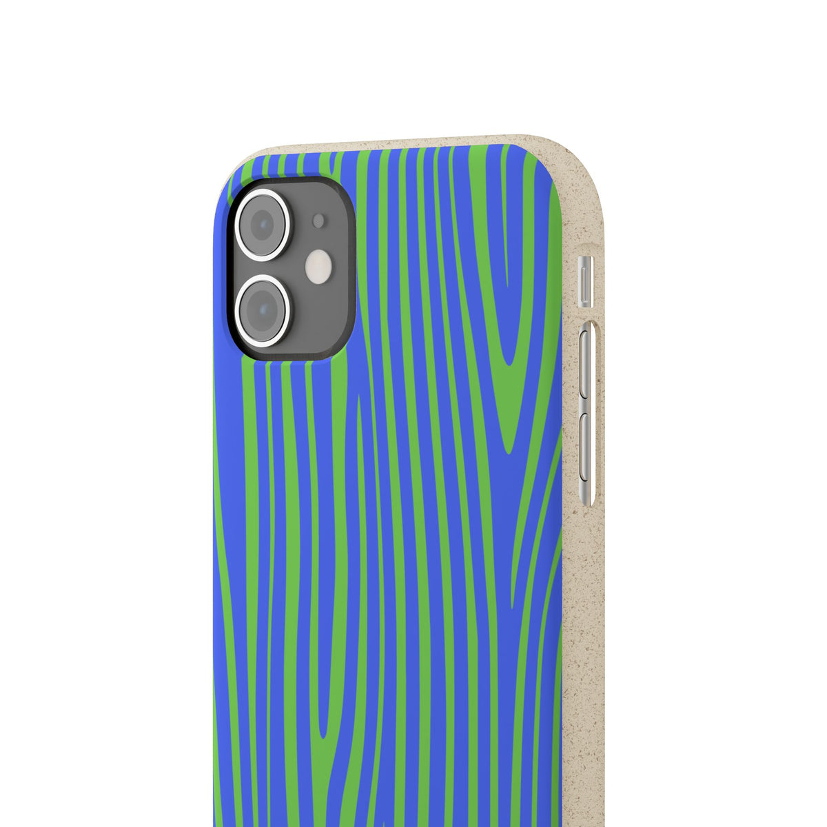 Eco Woodgrain Phone Case — Biodegradable Blue & Green Pattern