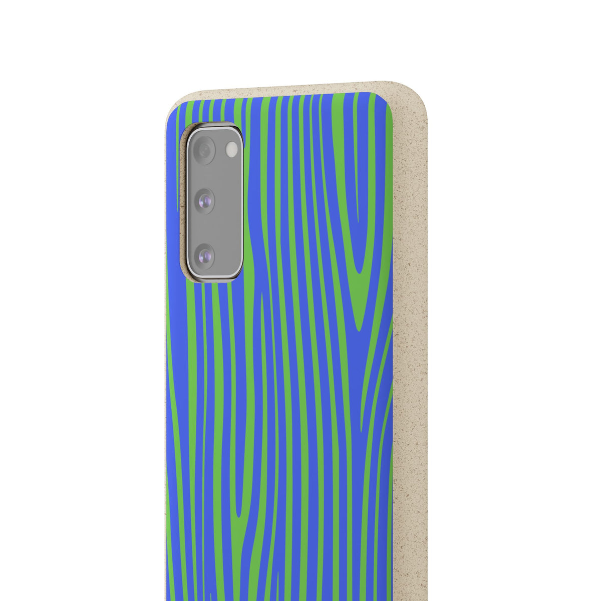 Eco Woodgrain Phone Case — Biodegradable Blue & Green Pattern