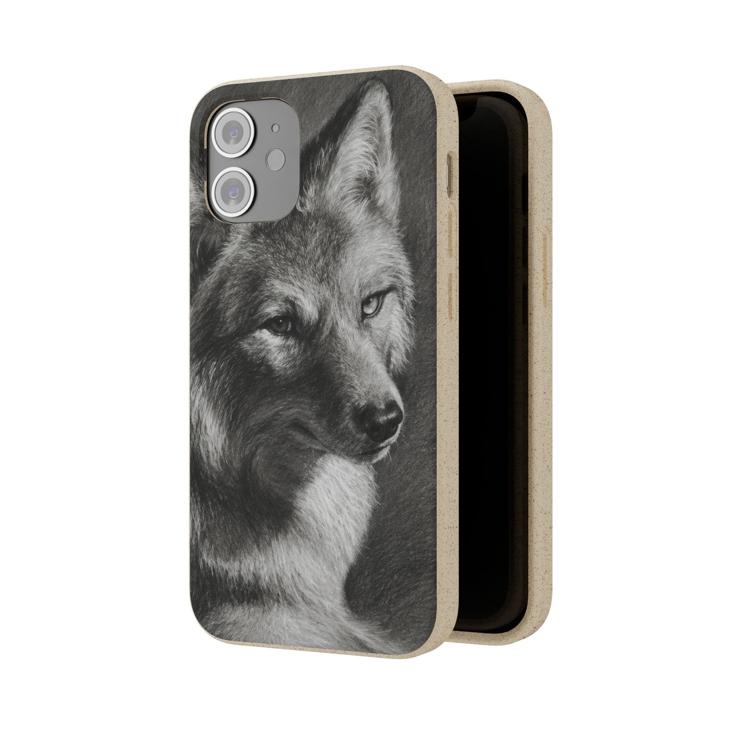 Wolf Portrait Biodegradable Phone Case — Eco-Friendly iPhone Cover
