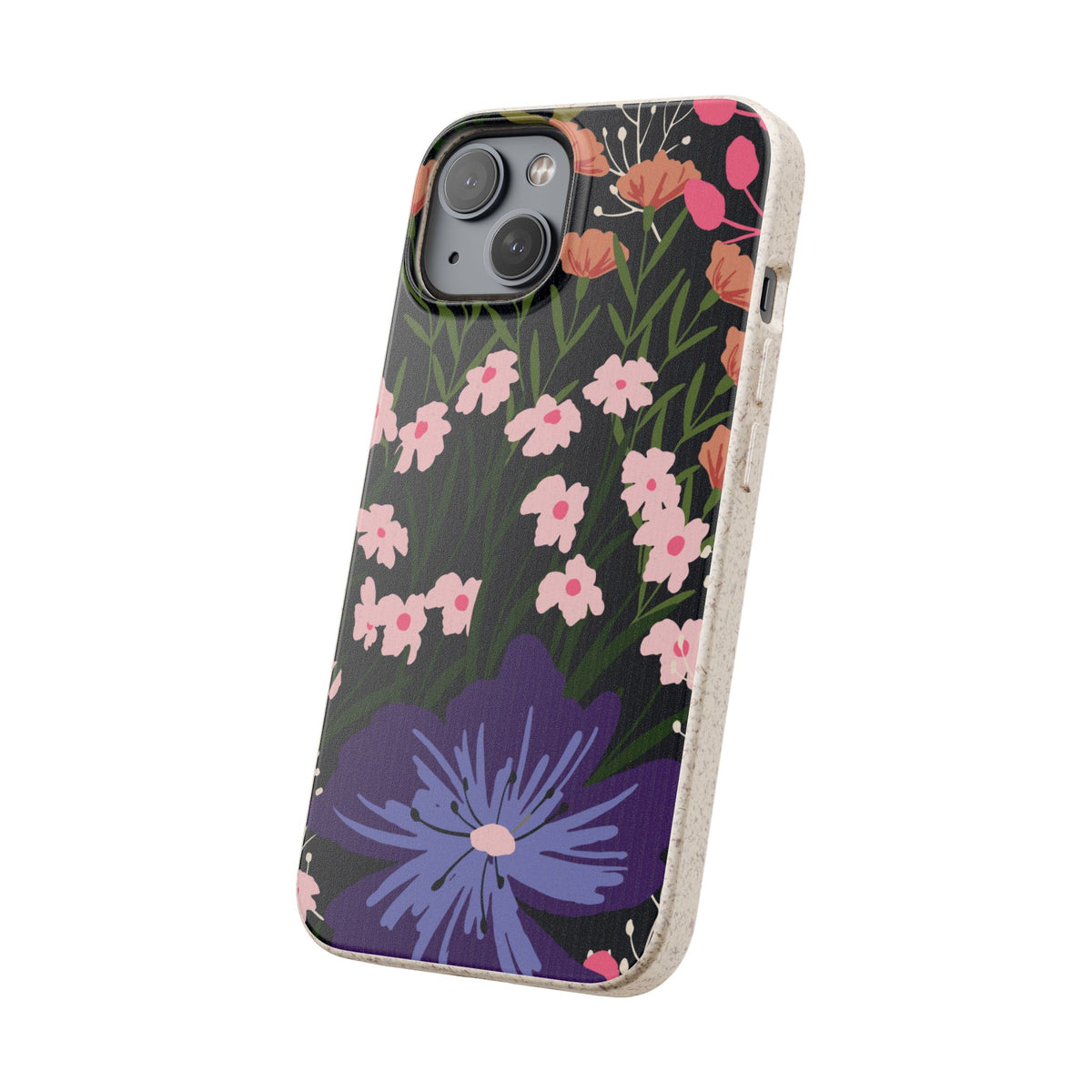 Floral Biodegradable Phone Case — Purple Wildflower Eco Phone Cover