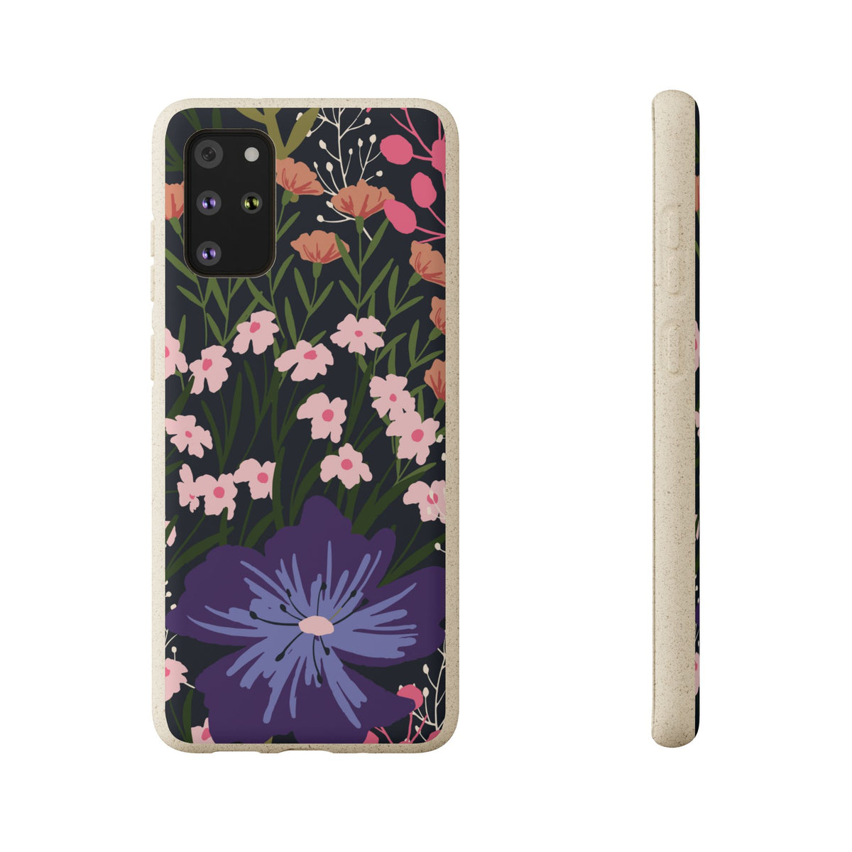 Floral Biodegradable Phone Case — Purple Wildflower Eco Phone Cover