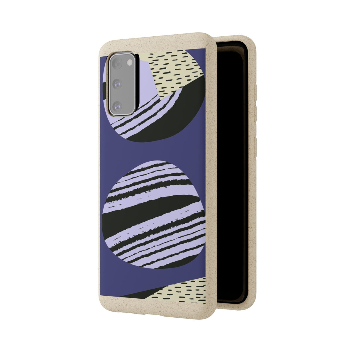 Biodegradable Phone Case — Abstract Striped Circles Eco Cover