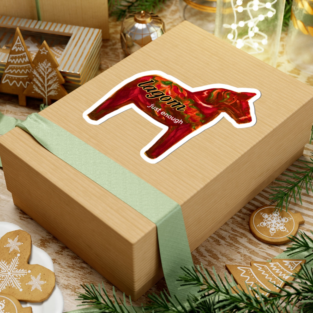 Midnight Birch Studio — "Lagom" Swedish Dala Horse Sticker