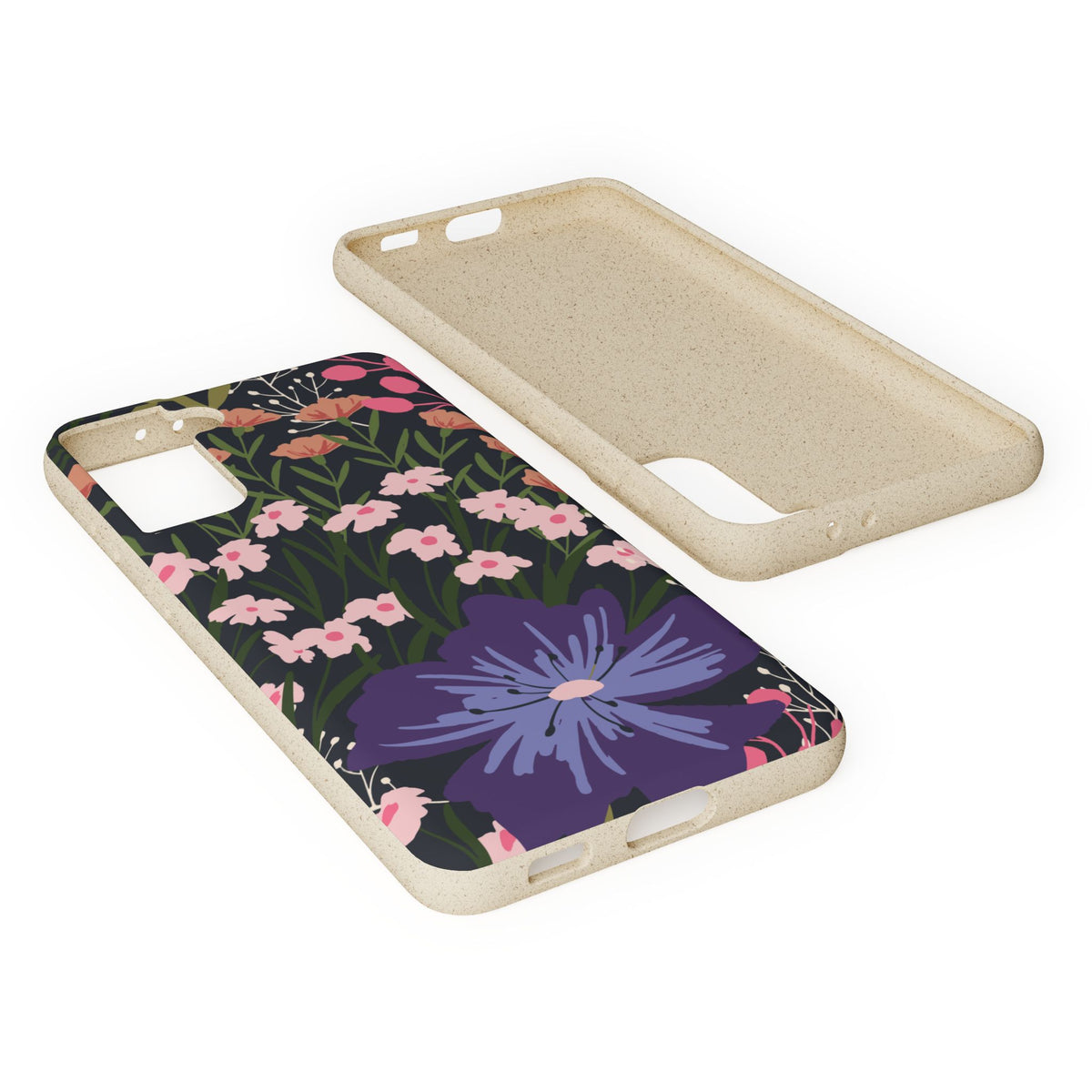 Floral Biodegradable Phone Case — Purple Wildflower Eco Phone Cover