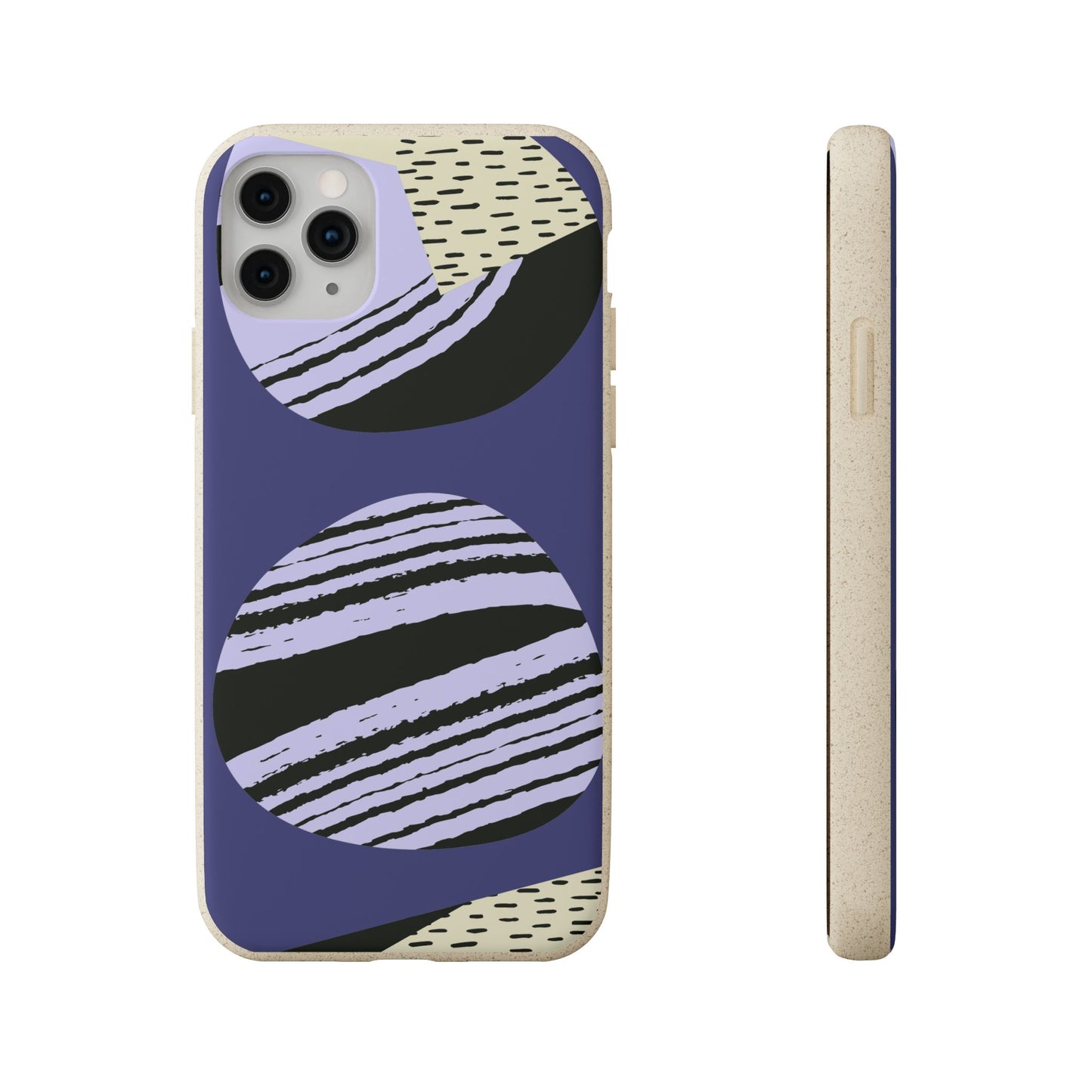 Biodegradable Phone Case — Abstract Striped Circles Eco Cover