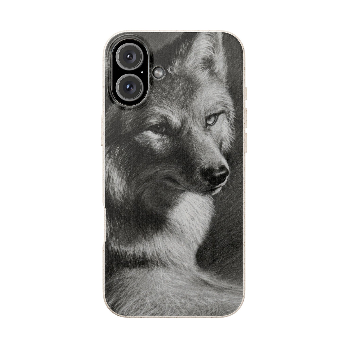 Wolf Portrait Biodegradable Phone Case — Eco-Friendly iPhone Cover
