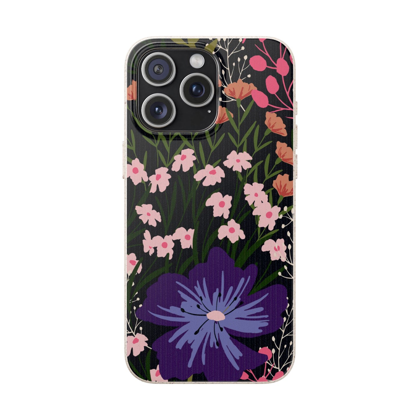 Floral Biodegradable Phone Case — Purple Wildflower Eco Phone Cover