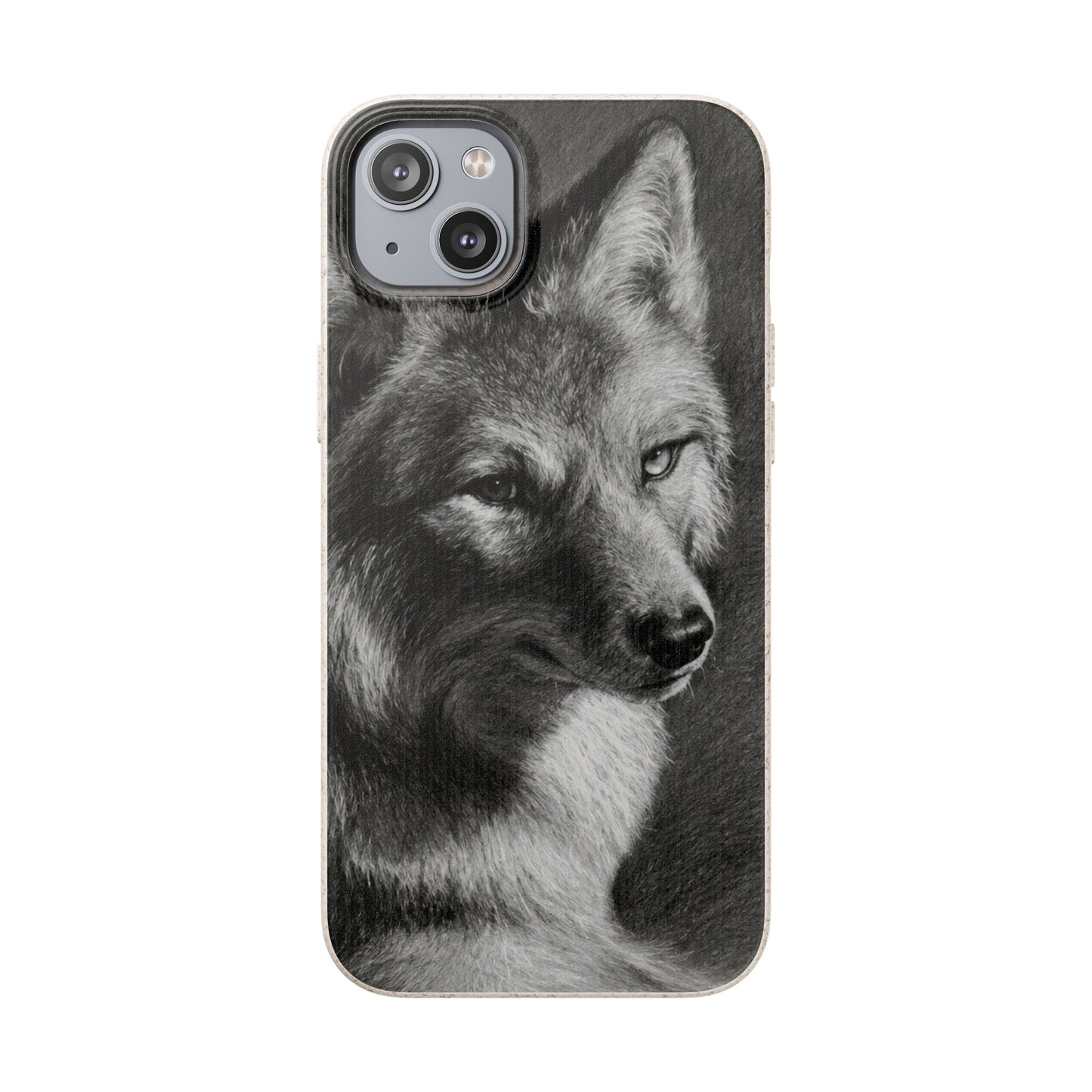 Wolf Portrait Biodegradable Phone Case — Eco-Friendly iPhone Cover