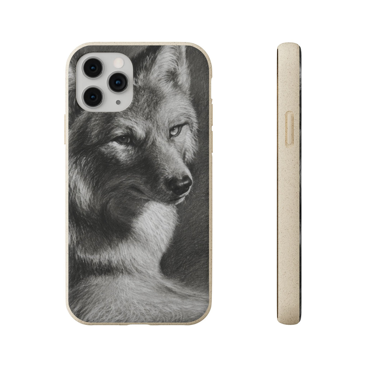 Wolf Portrait Biodegradable Phone Case — Eco-Friendly iPhone Cover