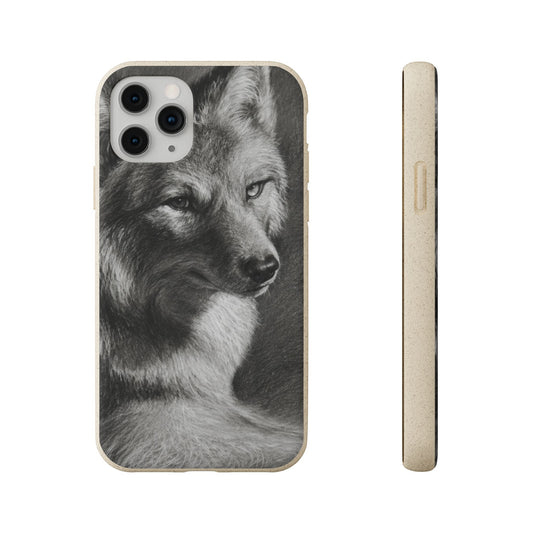 Wolf Portrait Biodegradable Phone Case — Eco-Friendly iPhone Cover