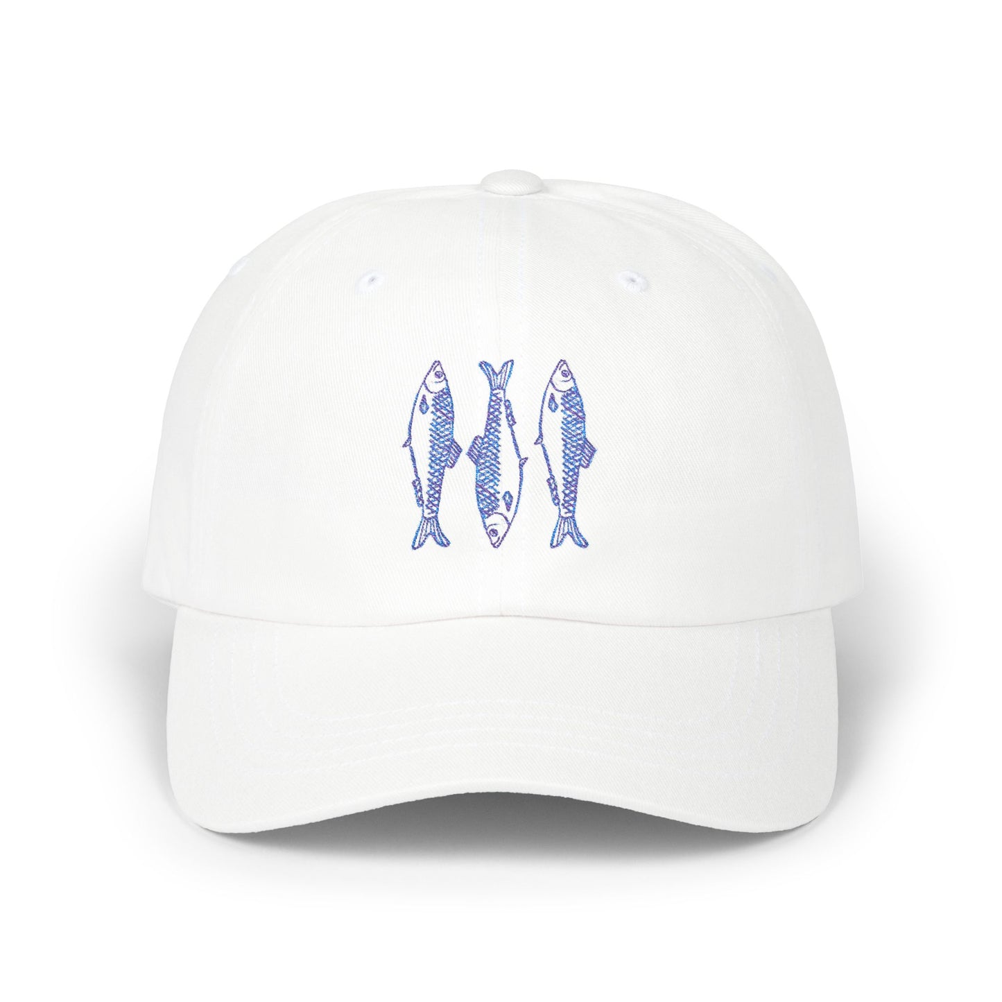 Dad Cap - Blue Fish Trio Embroidered Fishing Hat
