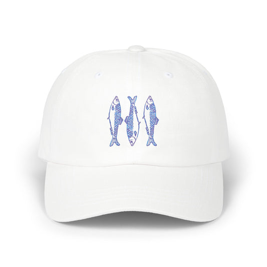 Dad Cap - Blue Fish Trio Embroidered Fishing Hat
