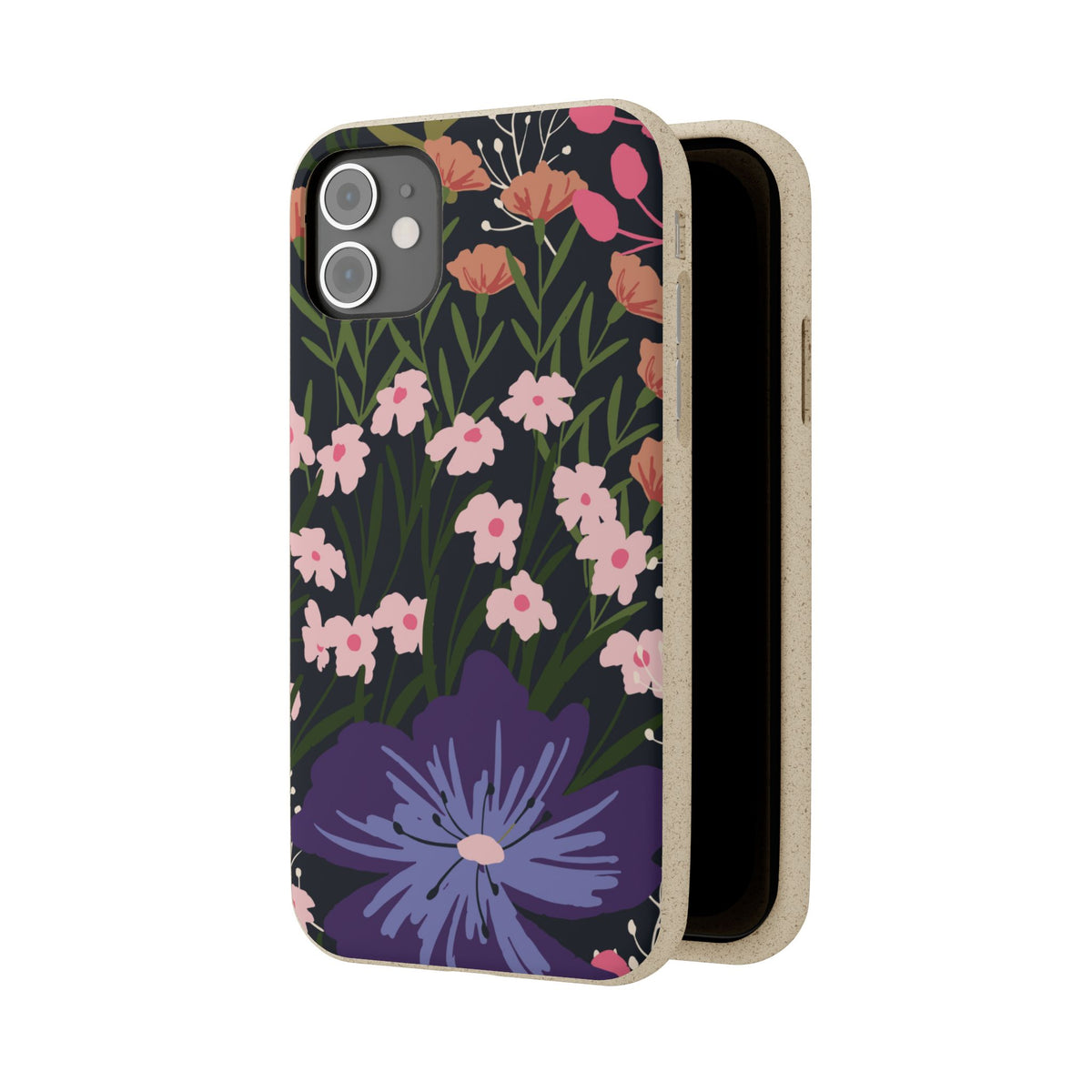 Floral Biodegradable Phone Case — Purple Wildflower Eco Phone Cover