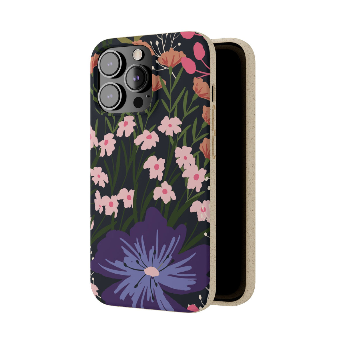 Floral Biodegradable Phone Case — Purple Wildflower Eco Phone Cover