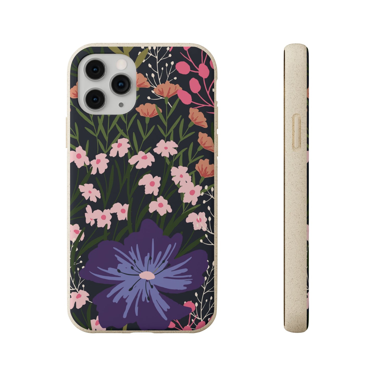 Floral Biodegradable Phone Case — Purple Wildflower Eco Phone Cover