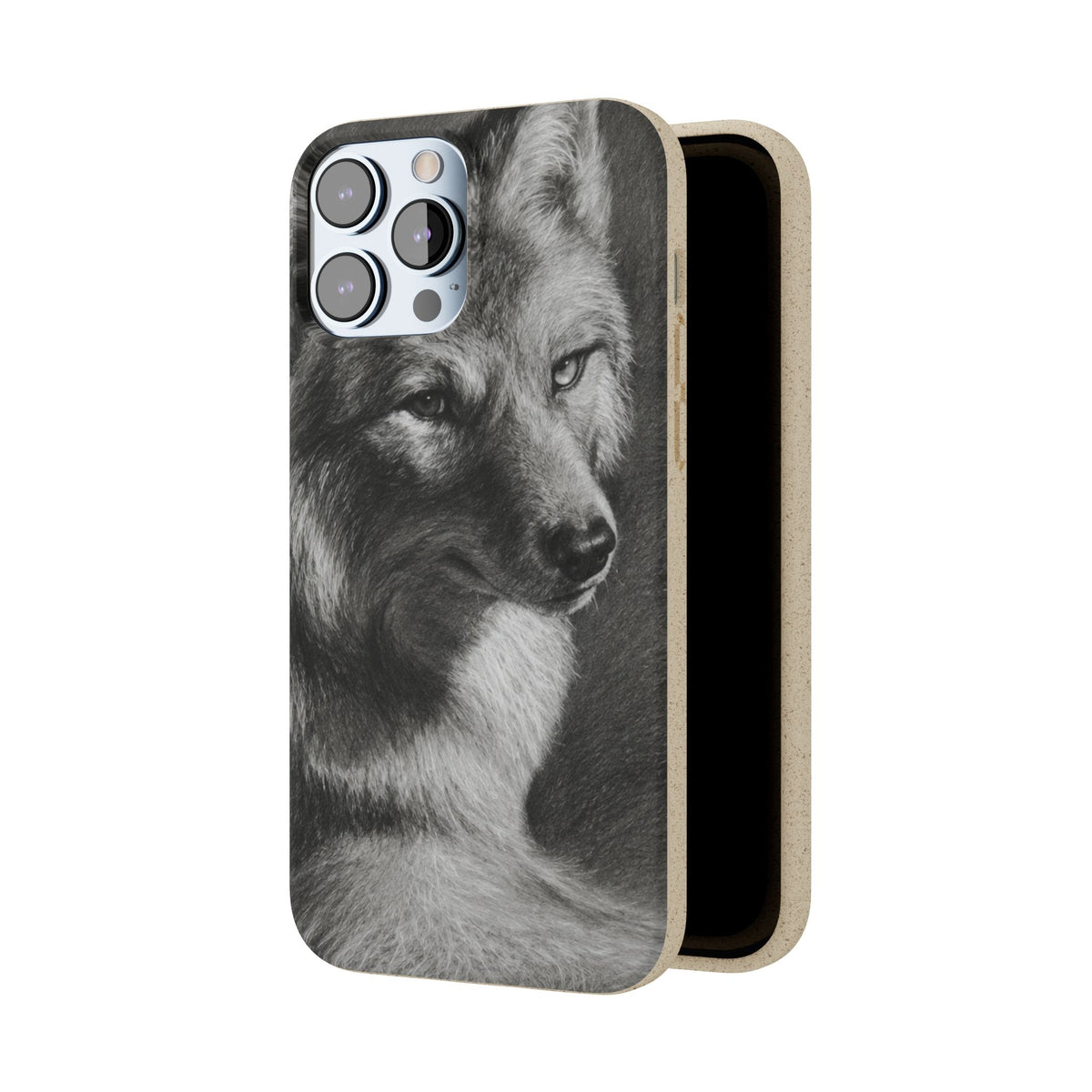 Wolf Portrait Biodegradable Phone Case — Eco-Friendly iPhone Cover