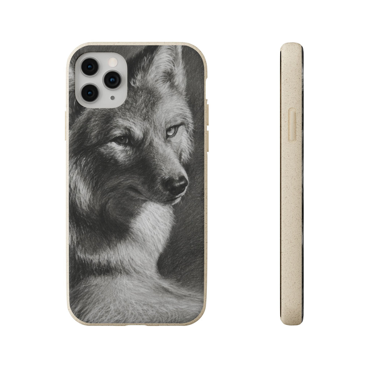 Wolf Portrait Biodegradable Phone Case — Eco-Friendly iPhone Cover
