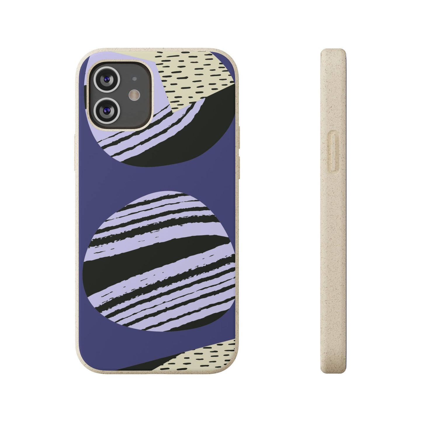 Biodegradable Phone Case — Abstract Striped Circles Eco Cover
