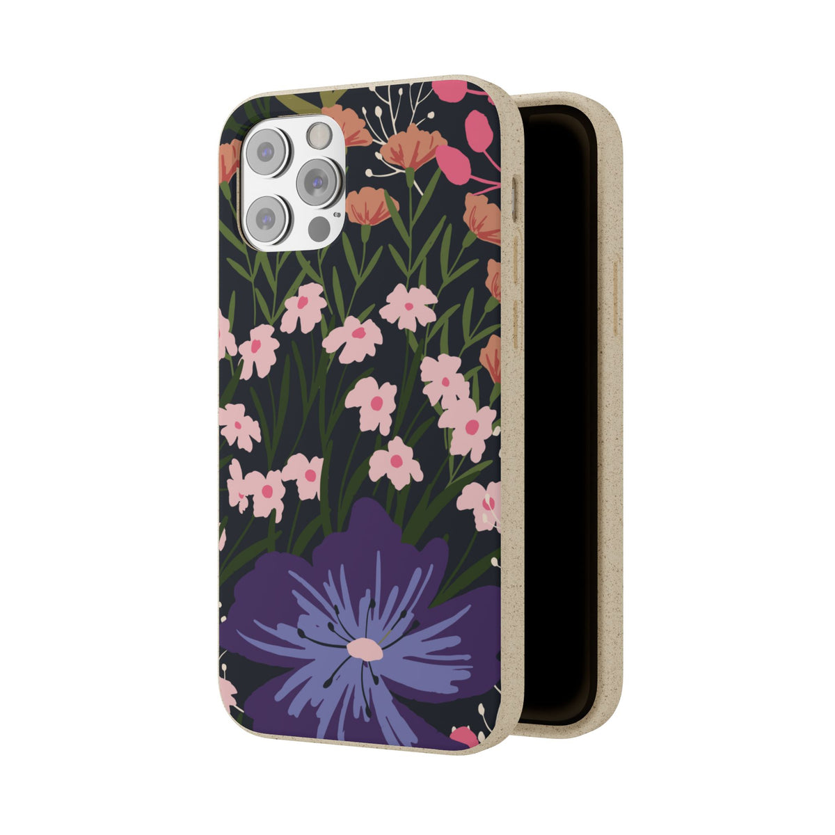 Floral Biodegradable Phone Case — Purple Wildflower Eco Phone Cover