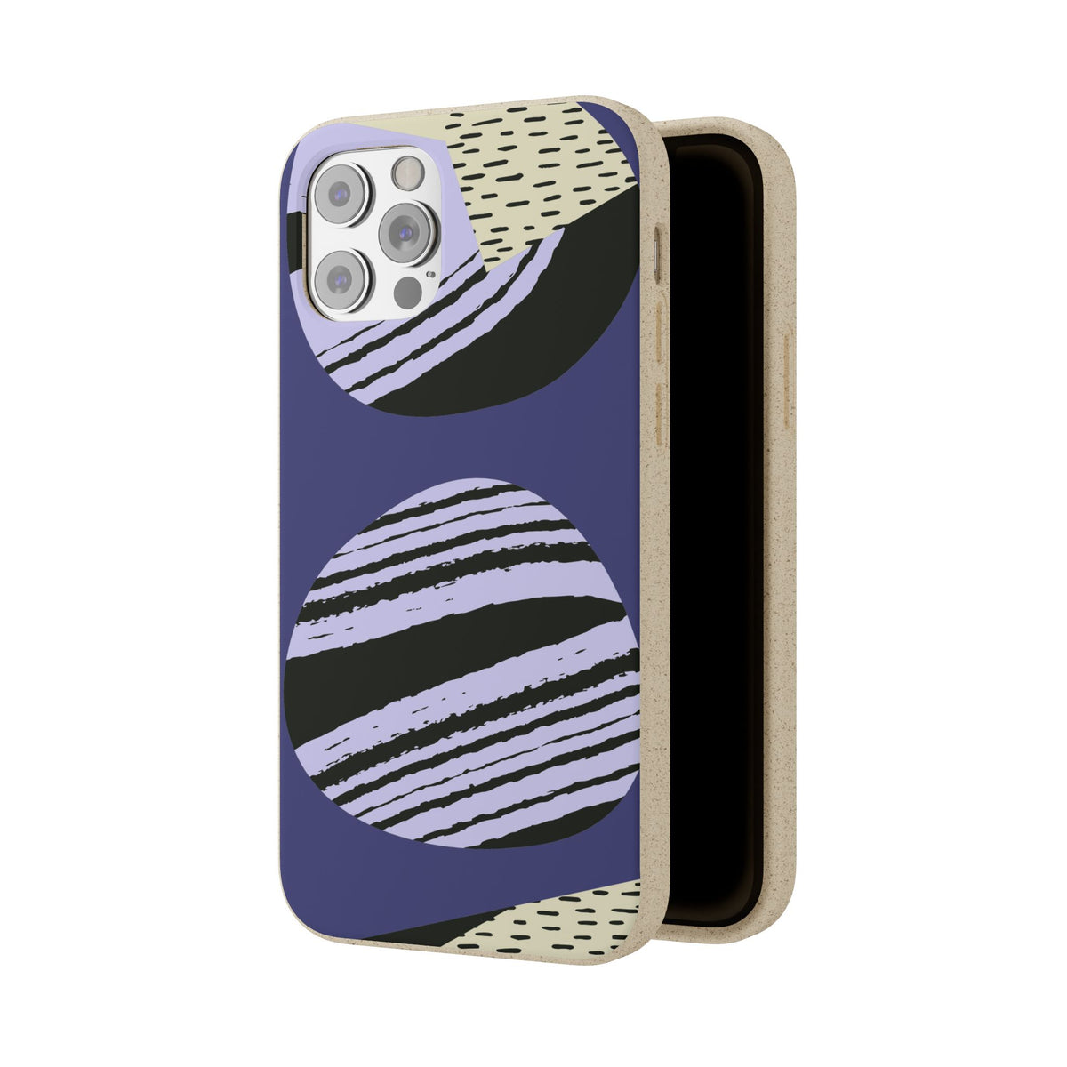 Biodegradable Phone Case — Abstract Striped Circles Eco Cover