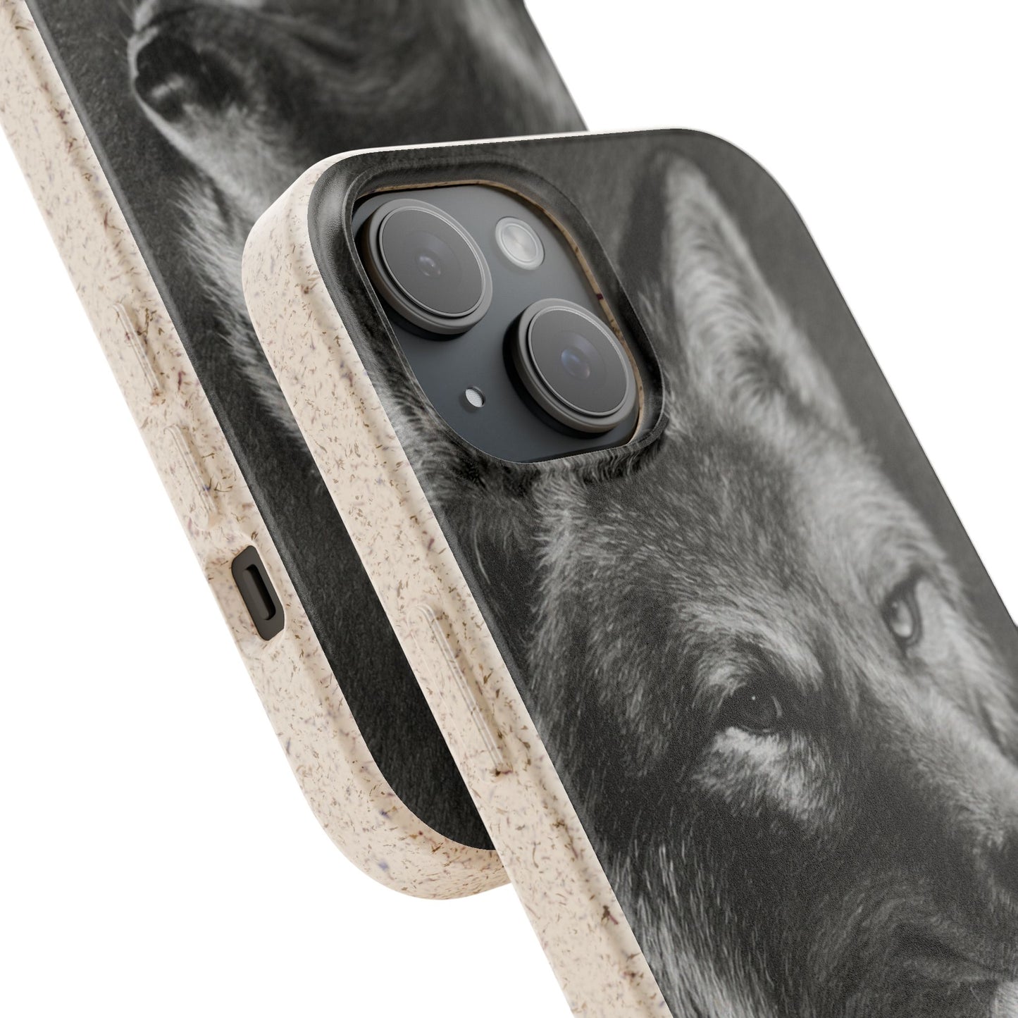 Wolf Portrait Biodegradable Phone Case — Eco-Friendly iPhone Cover