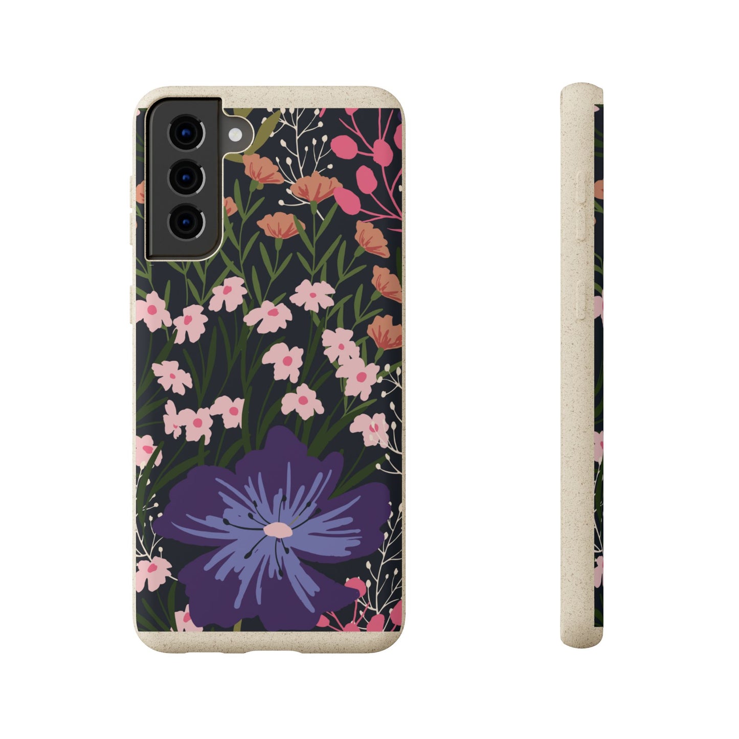 Floral Biodegradable Phone Case — Purple Wildflower Eco Phone Cover