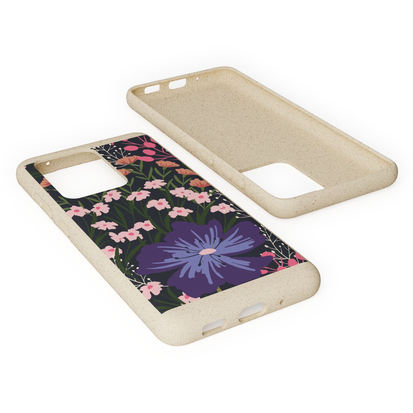 Floral Biodegradable Phone Case — Purple Wildflower Eco Phone Cover