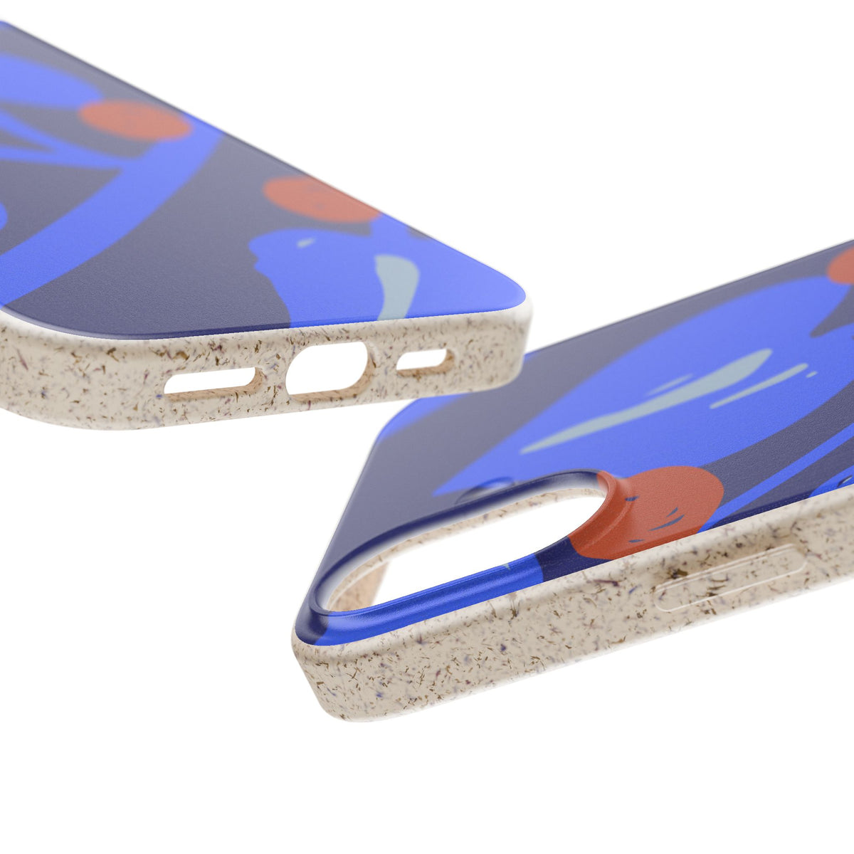 Biodegradable Phone Case — Bold Blue Abstract Floral Berry Design