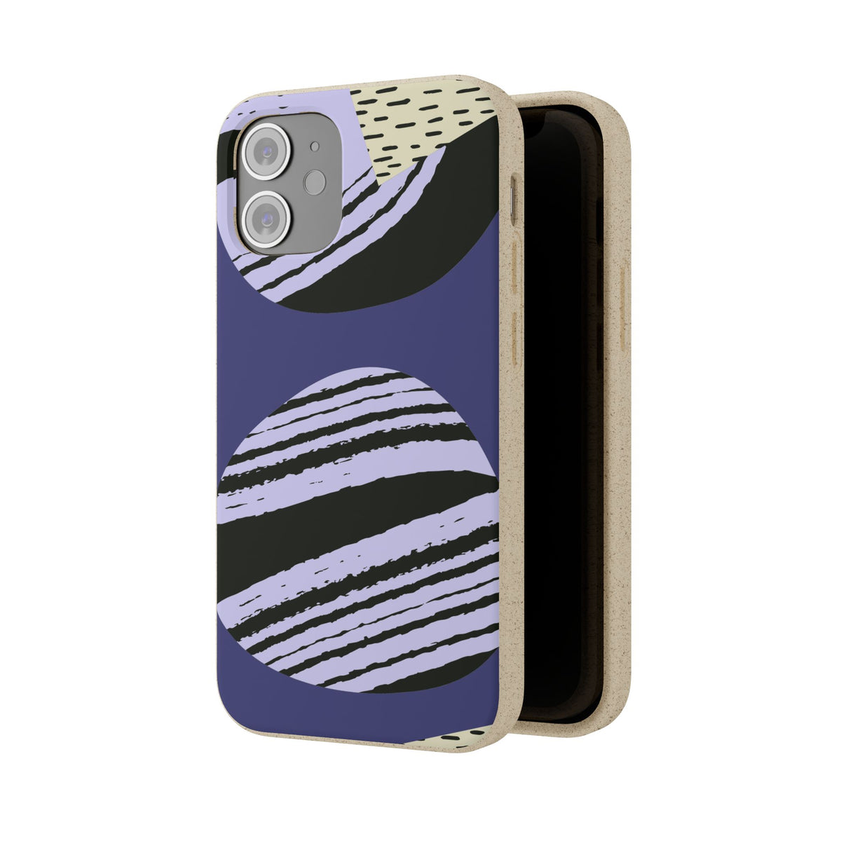 Biodegradable Phone Case — Abstract Striped Circles Eco Cover