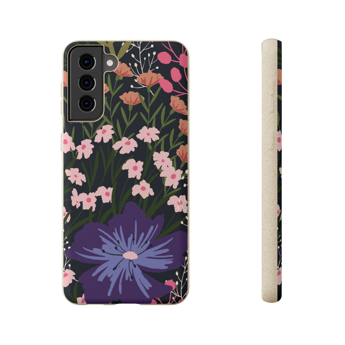 Floral Biodegradable Phone Case — Purple Wildflower Eco Phone Cover