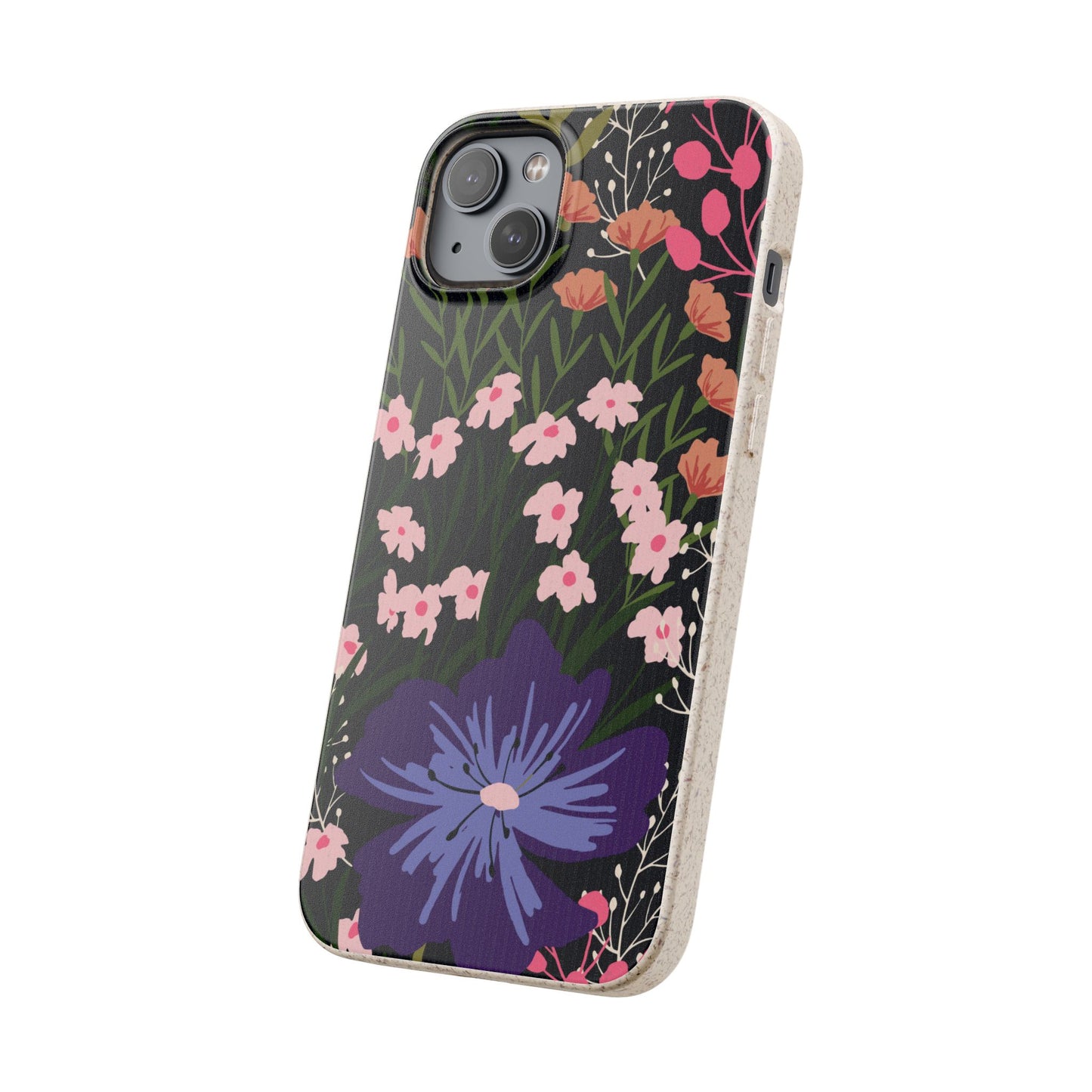 Floral Biodegradable Phone Case — Purple Wildflower Eco Phone Cover
