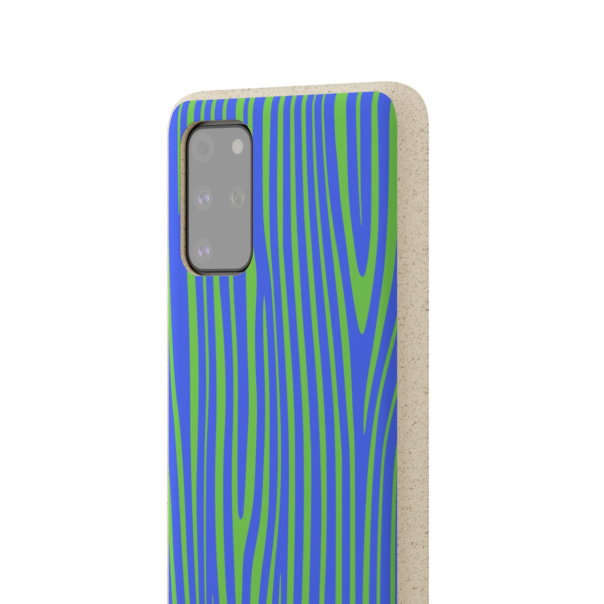 Eco Woodgrain Phone Case — Biodegradable Blue & Green Pattern