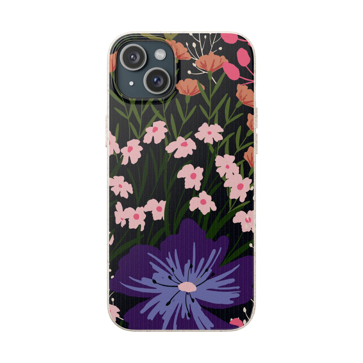 Floral Biodegradable Phone Case — Purple Wildflower Eco Phone Cover