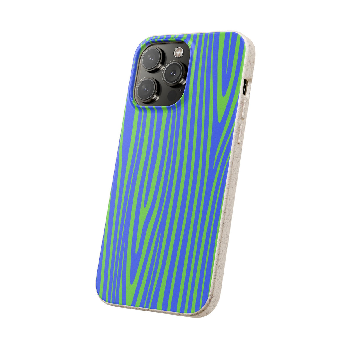Eco Woodgrain Phone Case — Biodegradable Blue & Green Pattern