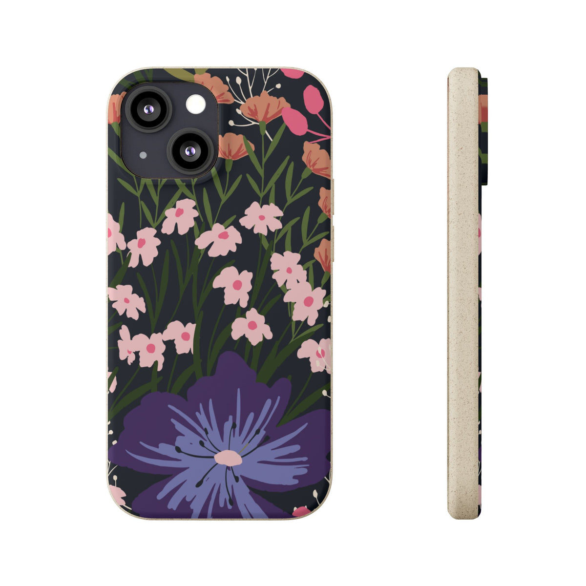 Floral Biodegradable Phone Case — Purple Wildflower Eco Phone Cover