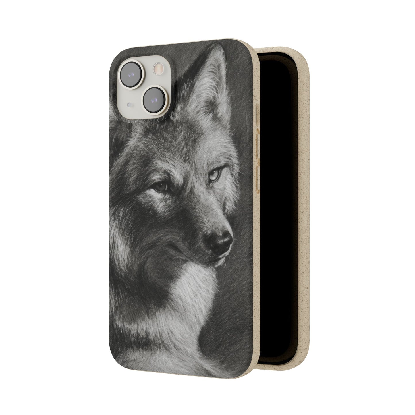 Wolf Portrait Biodegradable Phone Case — Eco-Friendly iPhone Cover