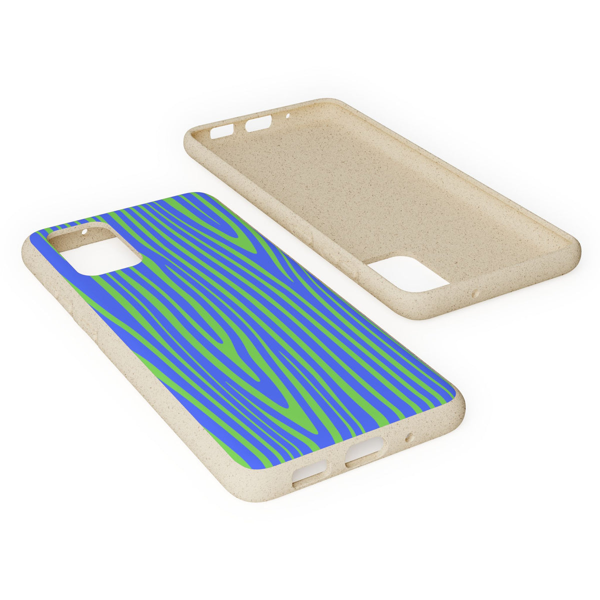 Eco Woodgrain Phone Case — Biodegradable Blue & Green Pattern