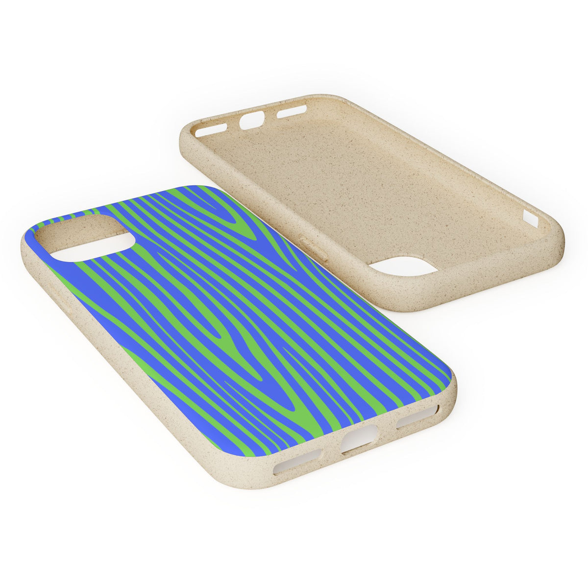 Eco Woodgrain Phone Case — Biodegradable Blue & Green Pattern