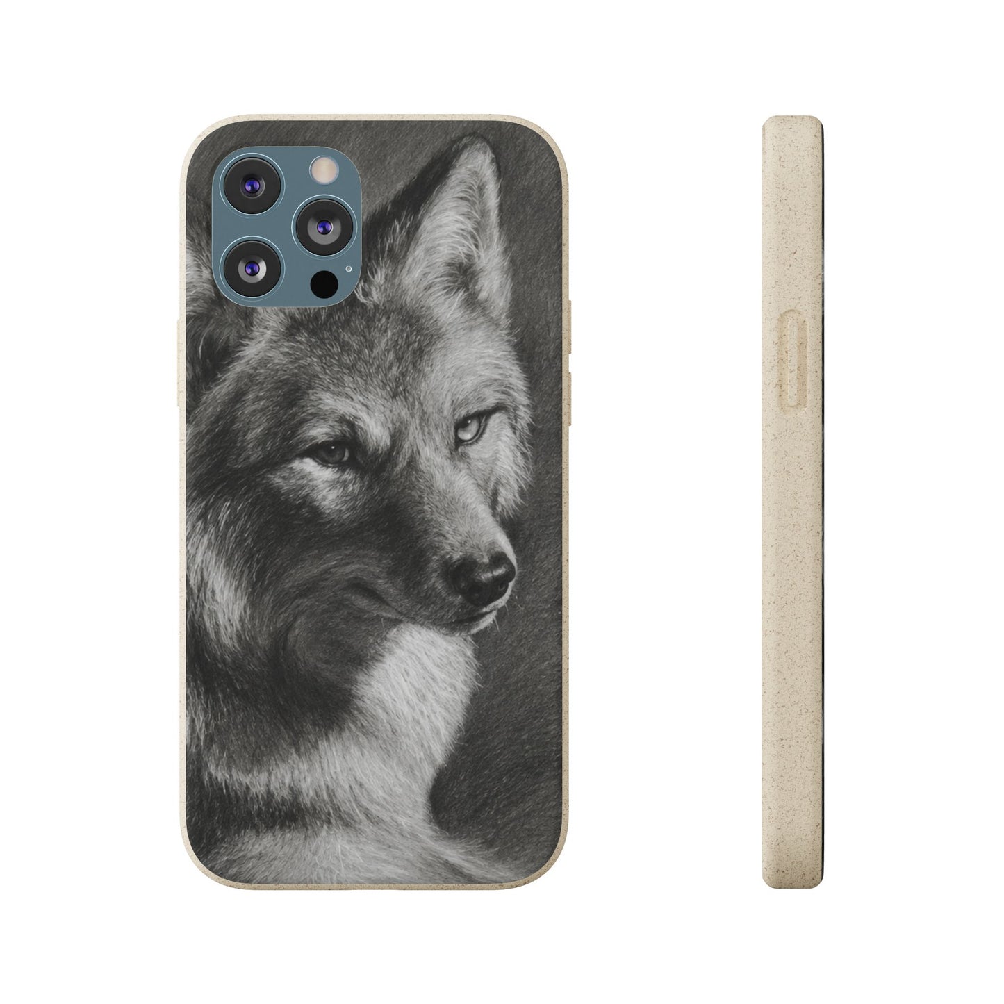 Wolf Portrait Biodegradable Phone Case — Eco-Friendly iPhone Cover
