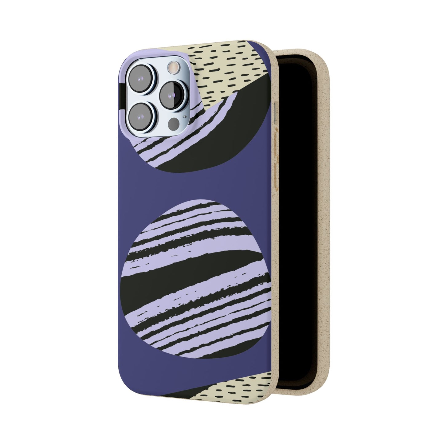 Biodegradable Phone Case — Abstract Striped Circles Eco Cover