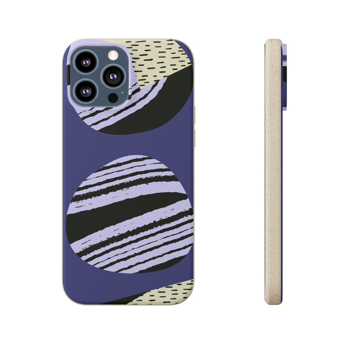 Biodegradable Phone Case — Abstract Striped Circles Eco Cover